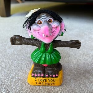 Vintage Kitschy 1972 Troll Love Bobblehead Figurine